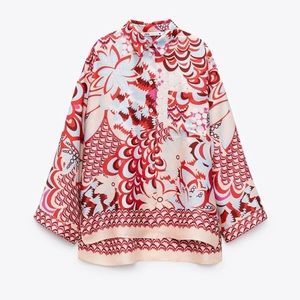 Zara Print Blouse, Size M